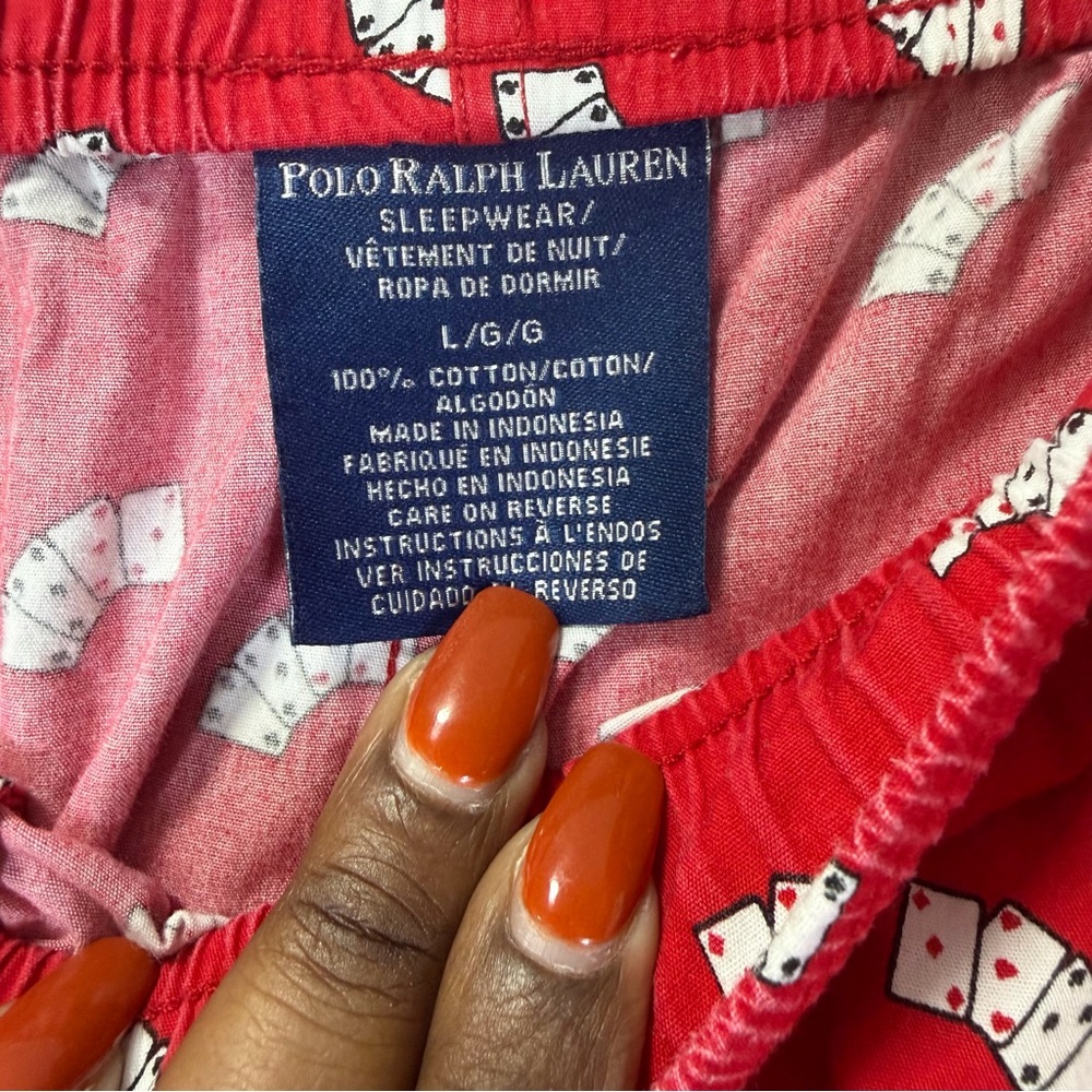 Polo Ralph Lauren Red Novelty Playing Cards Pajama Pants Sz Large - Picture 3 of 8